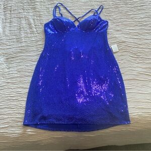 Vibrant Blue Metallic Dress